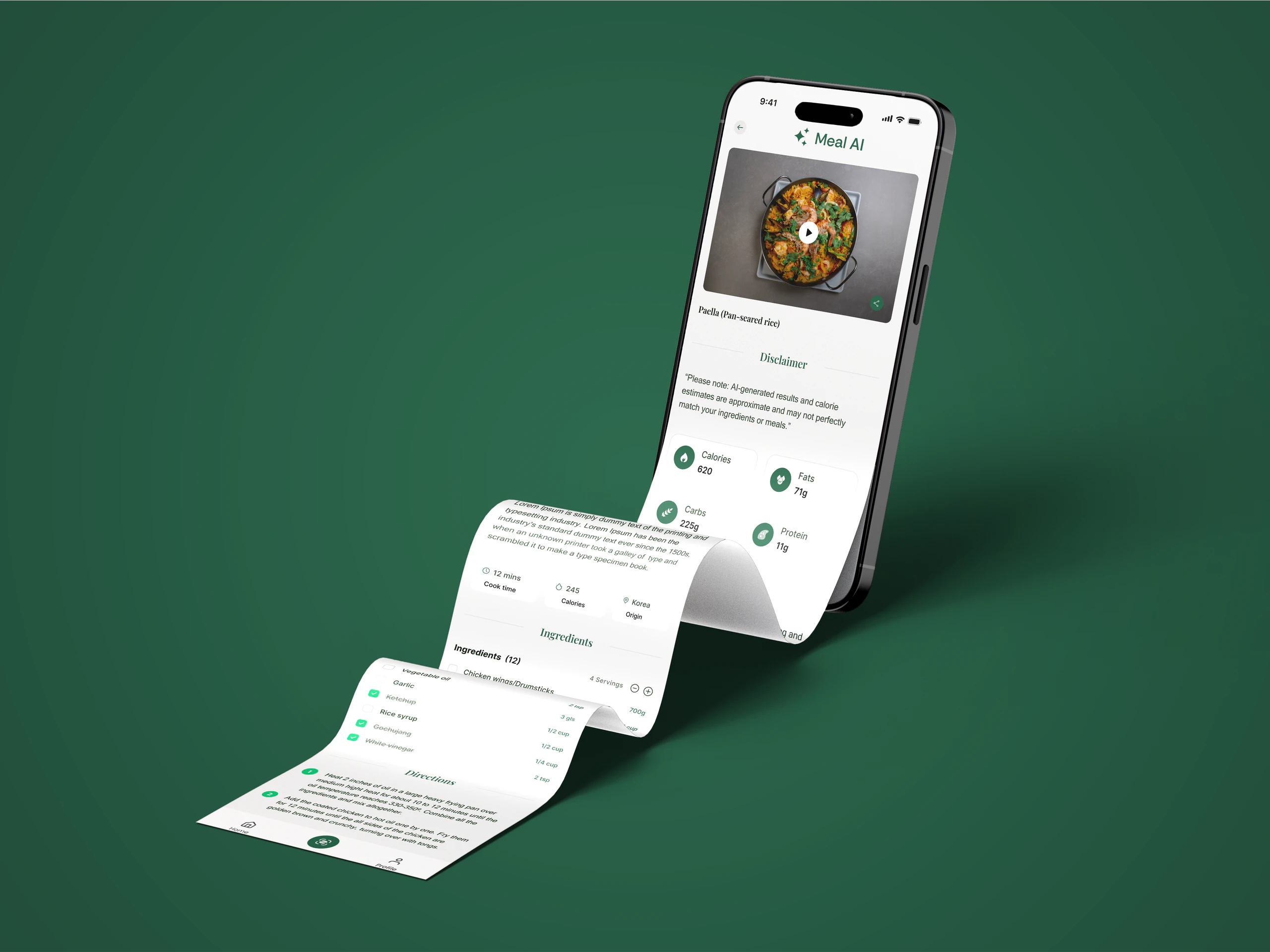Meal AI interface detail 4