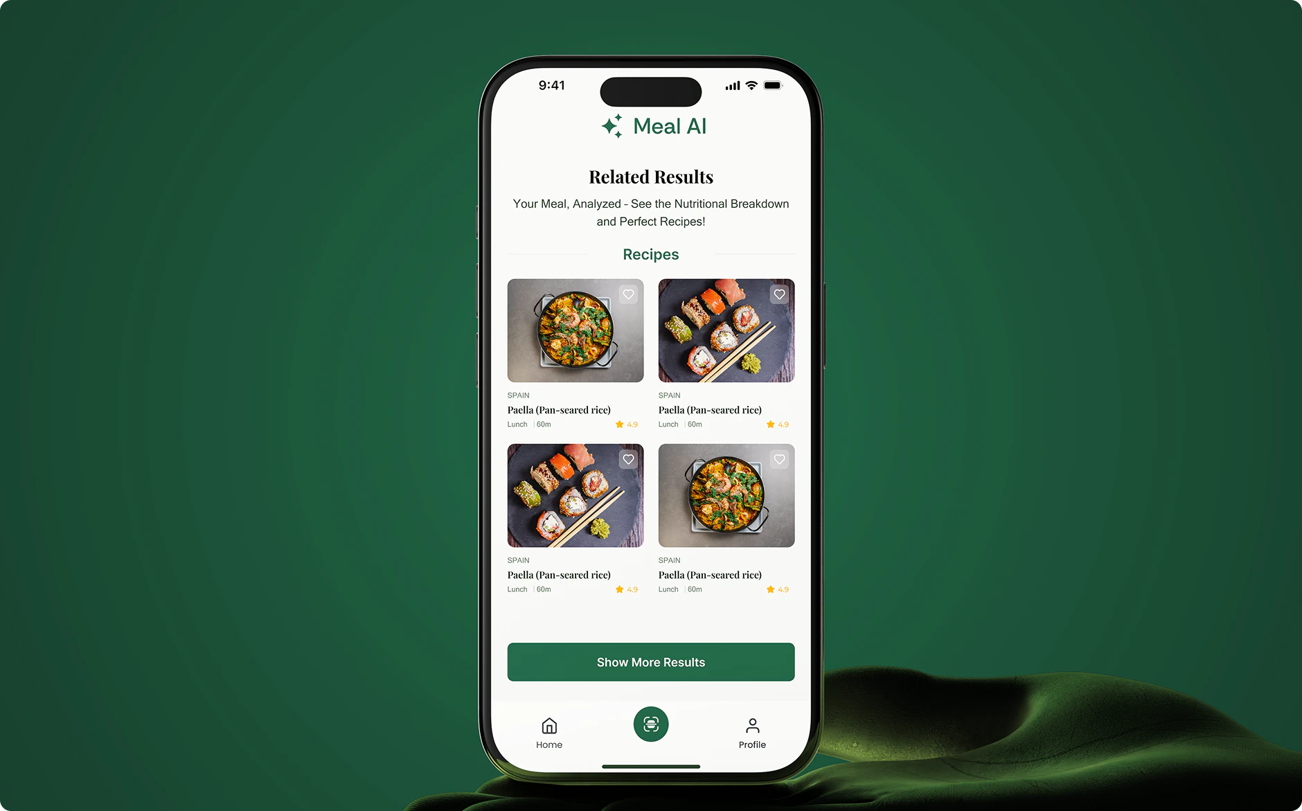 Meal AI product interface